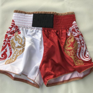 Muay Thai white and red print