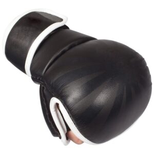 MMA Gloves Black with White Lines