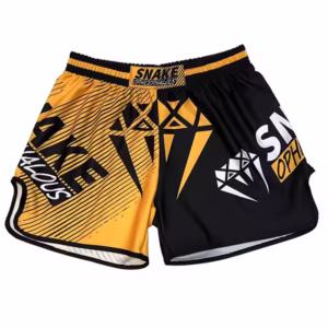 MMA Shorts Yellow and Black