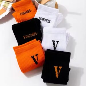 Socks Orange White